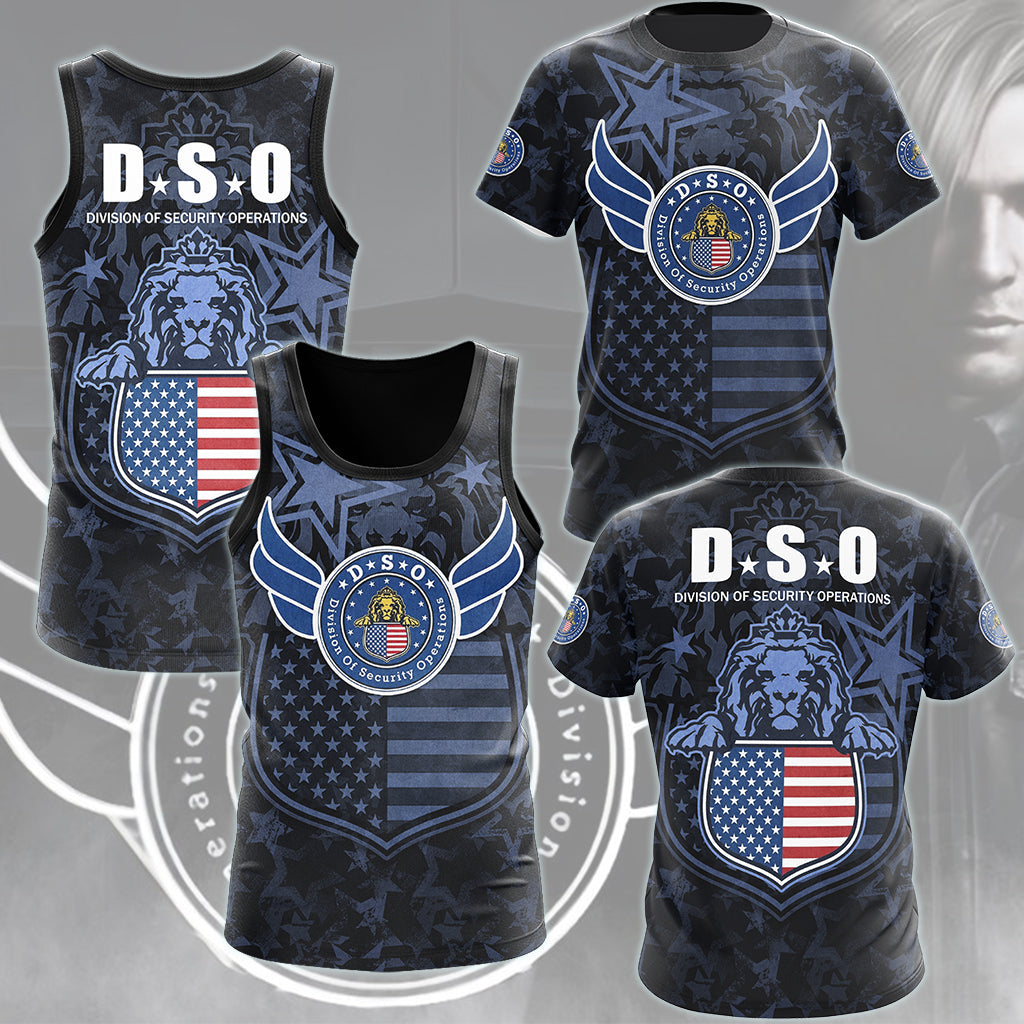 Resident Evil Division of Security Operations (D.S.O.) Video Game All Over Printed T-shirt Tank Top Zip Hoodie Pullover Hoodie Hawaiian Shirt Beach Shorts Joggers