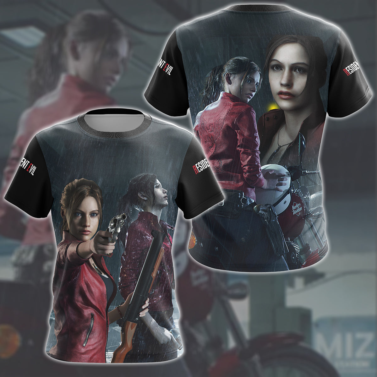 Resident Evil Claire Redfield Video Game All Over Printed T-shirt Tank Top Zip Hoodie Pullover Hoodie Hawaiian Shirt Beach Shorts Joggers T-shirt