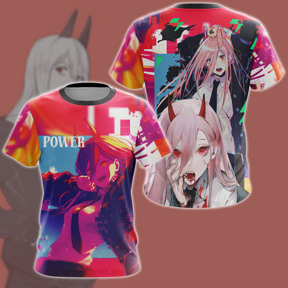 Chainsaw Man Power Anime Manga All Over Printed T-shirt Tank Top Zip Hoodie Pullover Hoodie Hawaiian Shirt Beach Shorts Joggers T-shirt