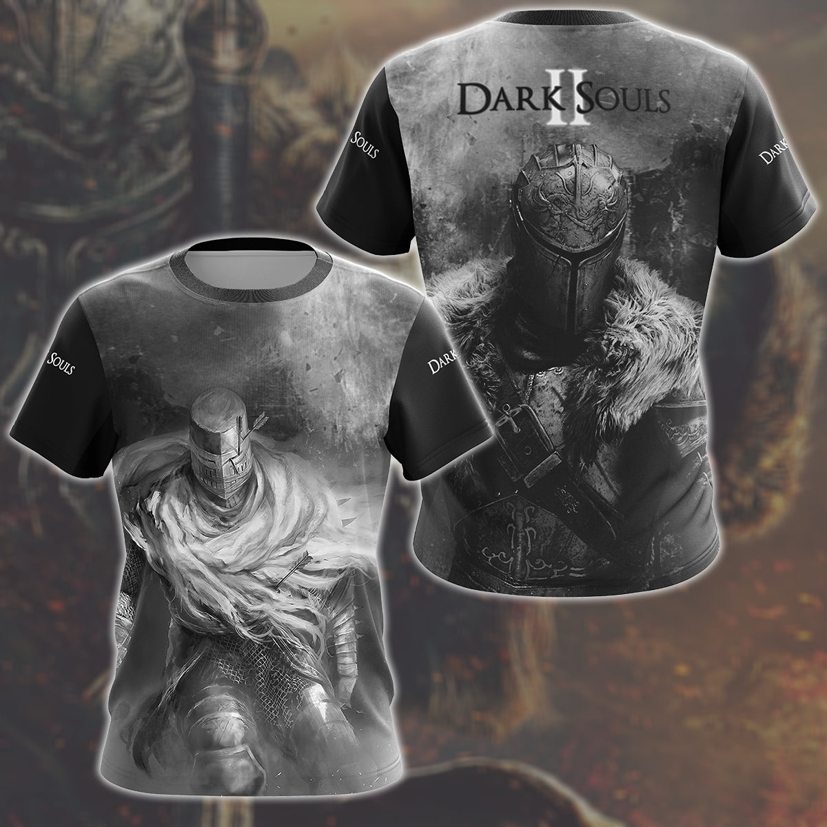 Dark Souls 2 Video Game All Over Printed T-shirt Tank Top Zip Hoodie Pullover Hoodie Hawaiian Shirt Beach Shorts Joggers T-shirt S