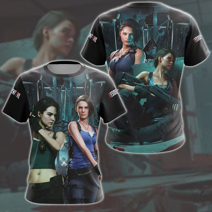 Resident Evil Jill Valentine Video Game All Over Printed T-shirt Tank Top Zip Hoodie Pullover Hoodie Hawaiian Shirt Beach Shorts Joggers T-shirt