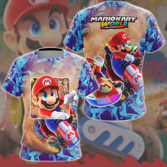 Mario Kart World Video Game All Over Printed T-shirt Tank Top Zip Hoodie Pullover Hoodie Hawaiian Shirt Beach Shorts Joggers T-shirt S