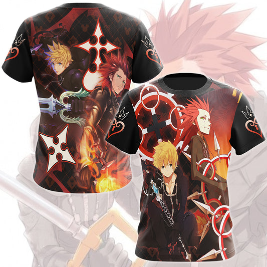 Kingdom Hearts Axel and Roxas Video Game All Over Printed T-shirt Tank Top Zip Hoodie Pullover Hoodie Hawaiian Shirt Beach Shorts Joggers T-shirt S