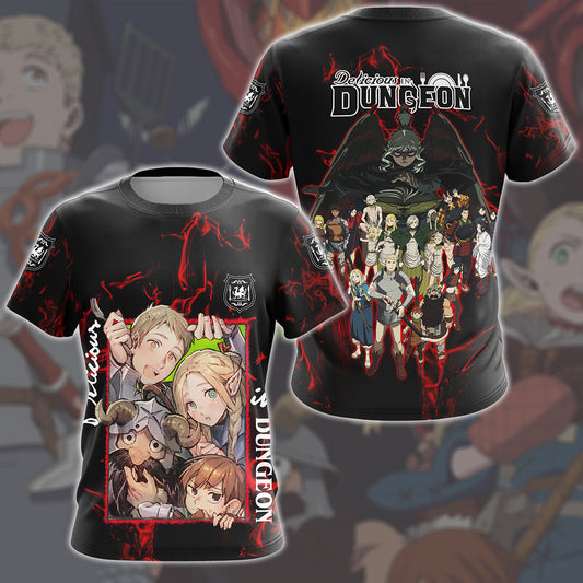 Delicious in Dungeon Anime Manga All Over Printed T-shirt Tank Top Zip Hoodie Pullover Hoodie Hawaiian Shirt Beach Shorts Joggers T-shirt
