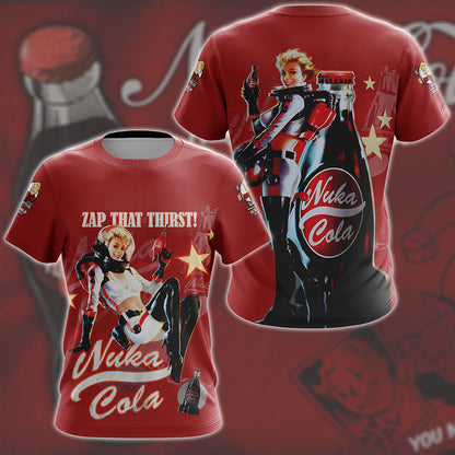 Fallout Nuka-Cola Video Game All Over Printed T-shirt Tank Top Zip Hoodie Pullover Hoodie Hawaiian Shirt Beach Shorts Joggers T-shirt