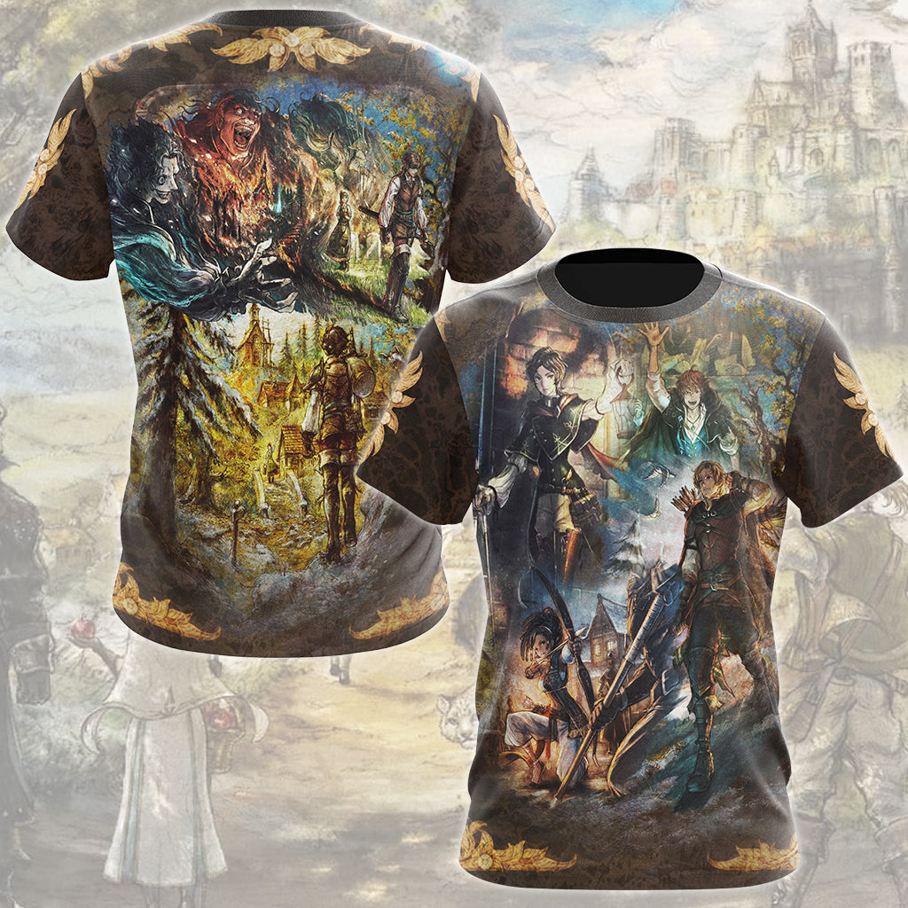 Octopath Traveler Zero Video Game All Over Printed T-shirt Tank Top Zip Hoodie Pullover Hoodie Hawaiian Shirt Beach Shorts Joggers T-shirt