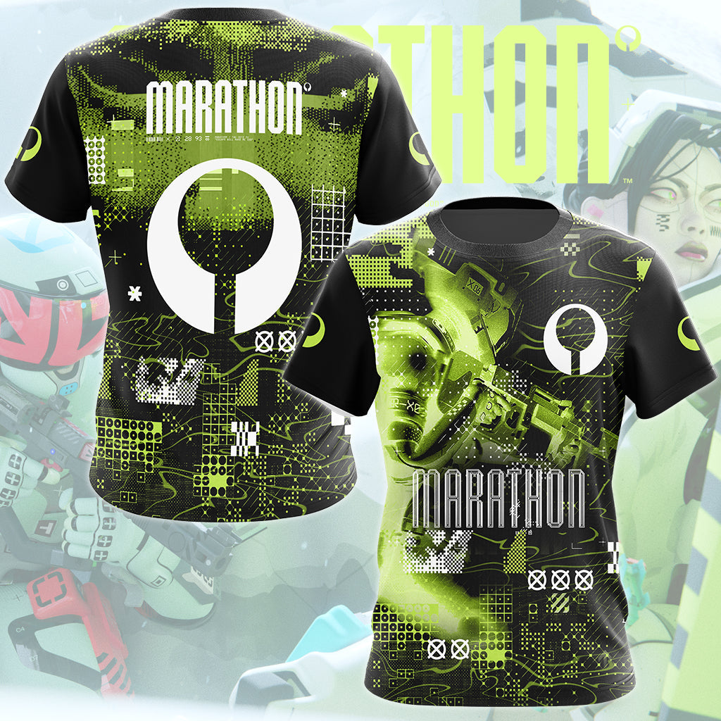Marathon Video Game All Over Printed T-shirt Tank Top Zip Hoodie Pullover Hoodie Hawaiian Shirt Beach Shorts Joggers T-shirt
