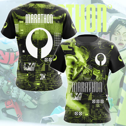 Marathon Video Game All Over Printed T-shirt Tank Top Zip Hoodie Pullover Hoodie Hawaiian Shirt Beach Shorts Joggers T-shirt