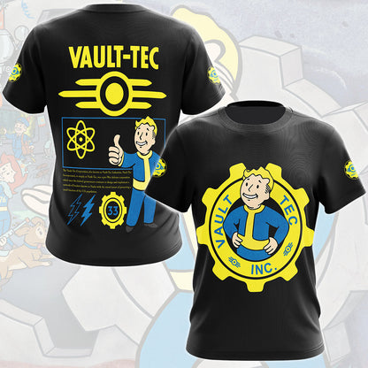 Fallout Vault-Tec Corporation Video Game All Over Printed T-shirt Tank Top Zip Hoodie Pullover Hoodie Hawaiian Shirt Beach Shorts Joggers T-shirt
