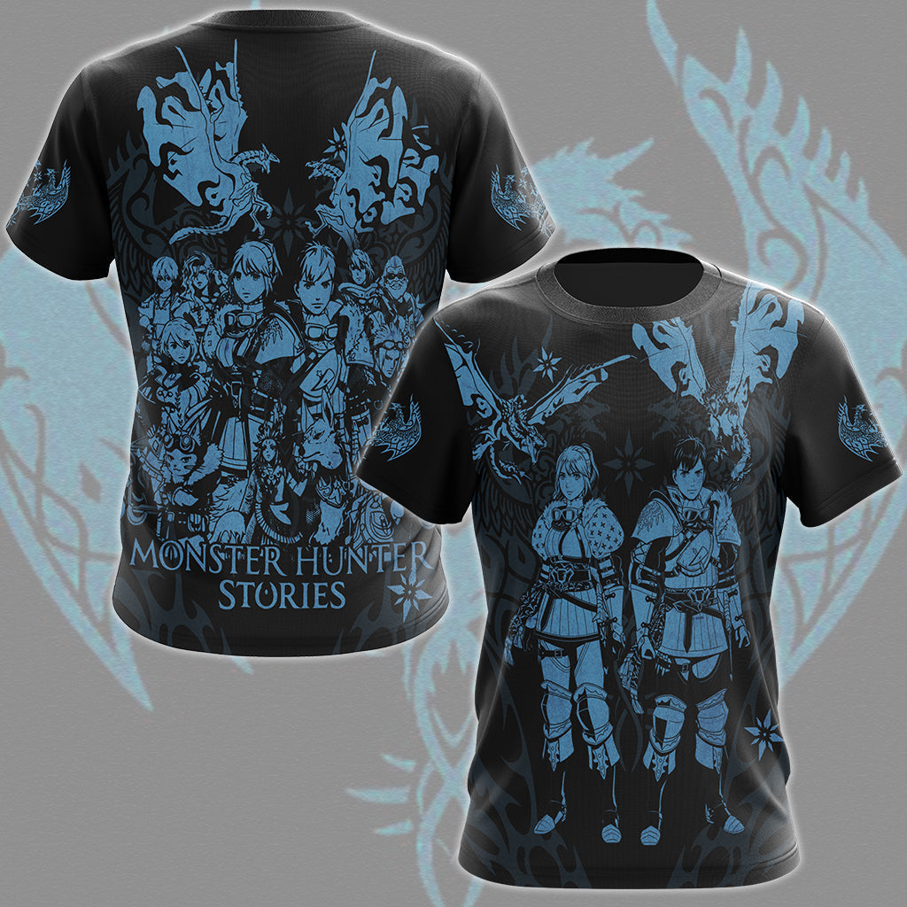 Monster Hunter Stories 3: Twisted Reflection Video Game All Over Printed T-shirt Tank Top Zip Hoodie Pullover Hoodie Hawaiian Shirt Beach Shorts Joggers T-shirt