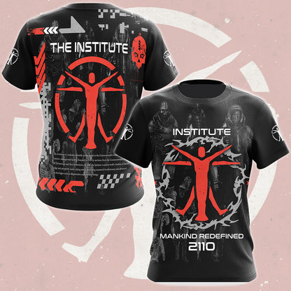 Fallout The Institute Video Game All Over Printed T-shirt Tank Top Zip Hoodie Pullover Hoodie Hawaiian Shirt Beach Shorts Joggers T-shirt