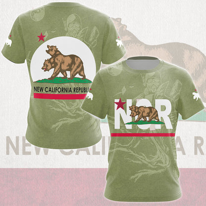 Fallout New California Republic (NCR) Video Game All Over Printed T-shirt Tank Top Zip Hoodie Pullover Hoodie Hawaiian Shirt Beach Shorts Joggers T-shirt