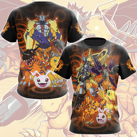 Digimon Agumon Evolution Video Game All Over Printed T-shirt Tank Top Zip Hoodie Pullover Hoodie Hawaiian Shirt Beach Shorts Joggers T-shirt S