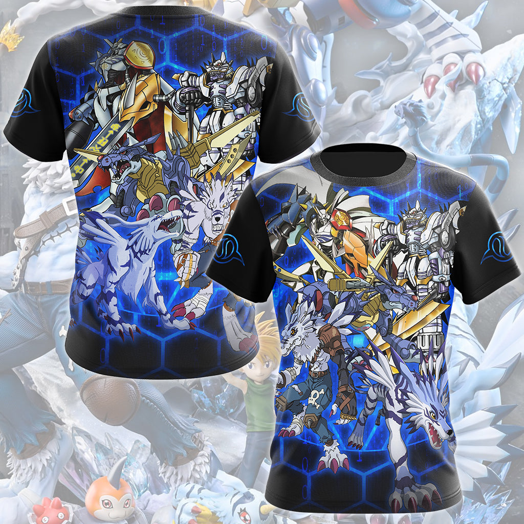 Digimon Garurumon Evolution Video Game All Over Printed T-shirt Tank Top Zip Hoodie Pullover Hoodie Hawaiian Shirt Beach Shorts Joggers T-shirt S