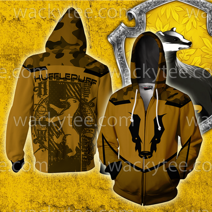 Hufflepuff My Honor Is My Loyalty Harry Potter 3D T-shirt Zip Hoodie S 