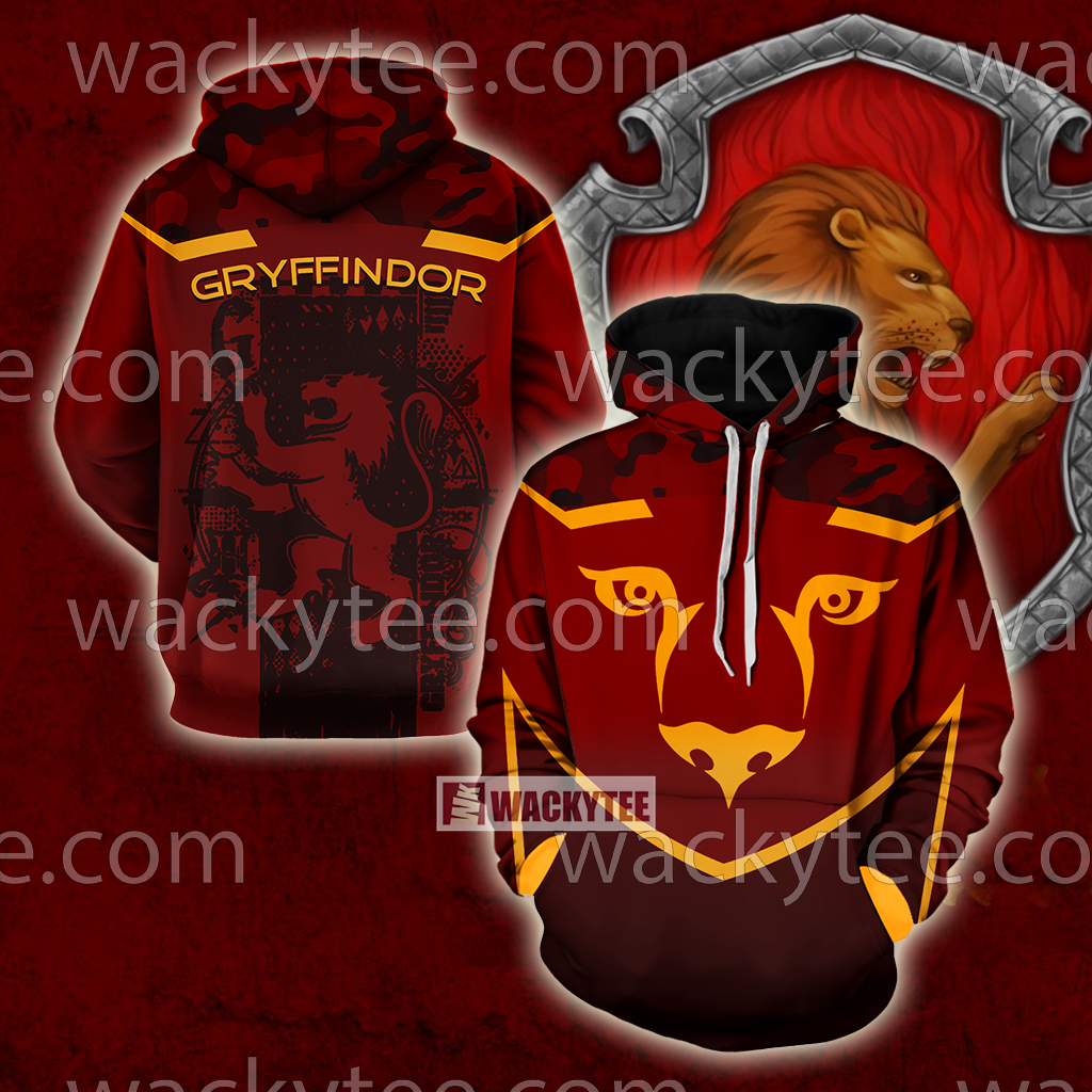 Gryffindor Let Deeds Reveal Your Heart Harry Potter 3D T-shirt Hoodie S 