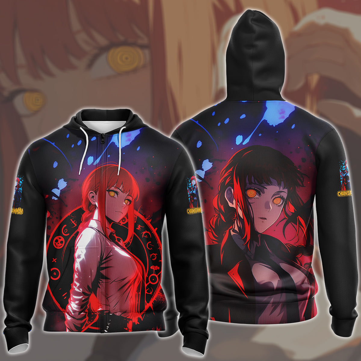 Chainsaw Man Makima Anime Manga All Over Printed T-shirt Tank Top Zip Hoodie Pullover Hoodie Hawaiian Shirt Beach Shorts Joggers Zip Hoodie