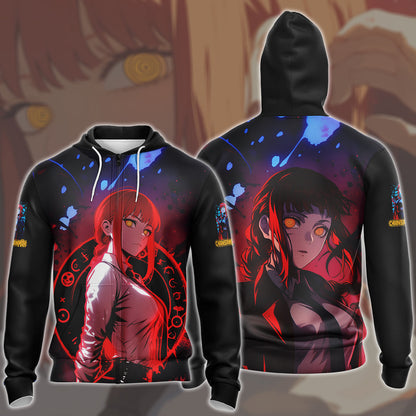 Chainsaw Man Makima Anime Manga All Over Printed T-shirt Tank Top Zip Hoodie Pullover Hoodie Hawaiian Shirt Beach Shorts Joggers Zip Hoodie