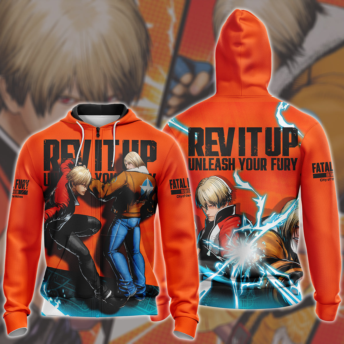 Fatal Fury: City of the Wolves Video Game All Over Printed T-shirt Tank Top Zip Hoodie Pullover Hoodie Hawaiian Shirt Beach Shorts Joggers Zip Hoodie S