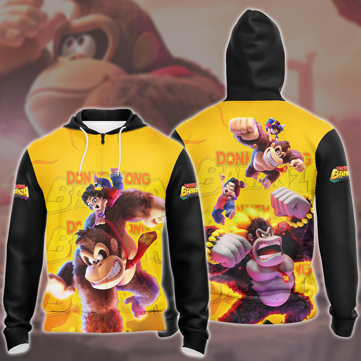 Donkey Kong Bananza Video Game All Over Printed T-shirt Tank Top Zip Hoodie Pullover Hoodie Hawaiian Shirt Beach Shorts Joggers Zip Hoodie S