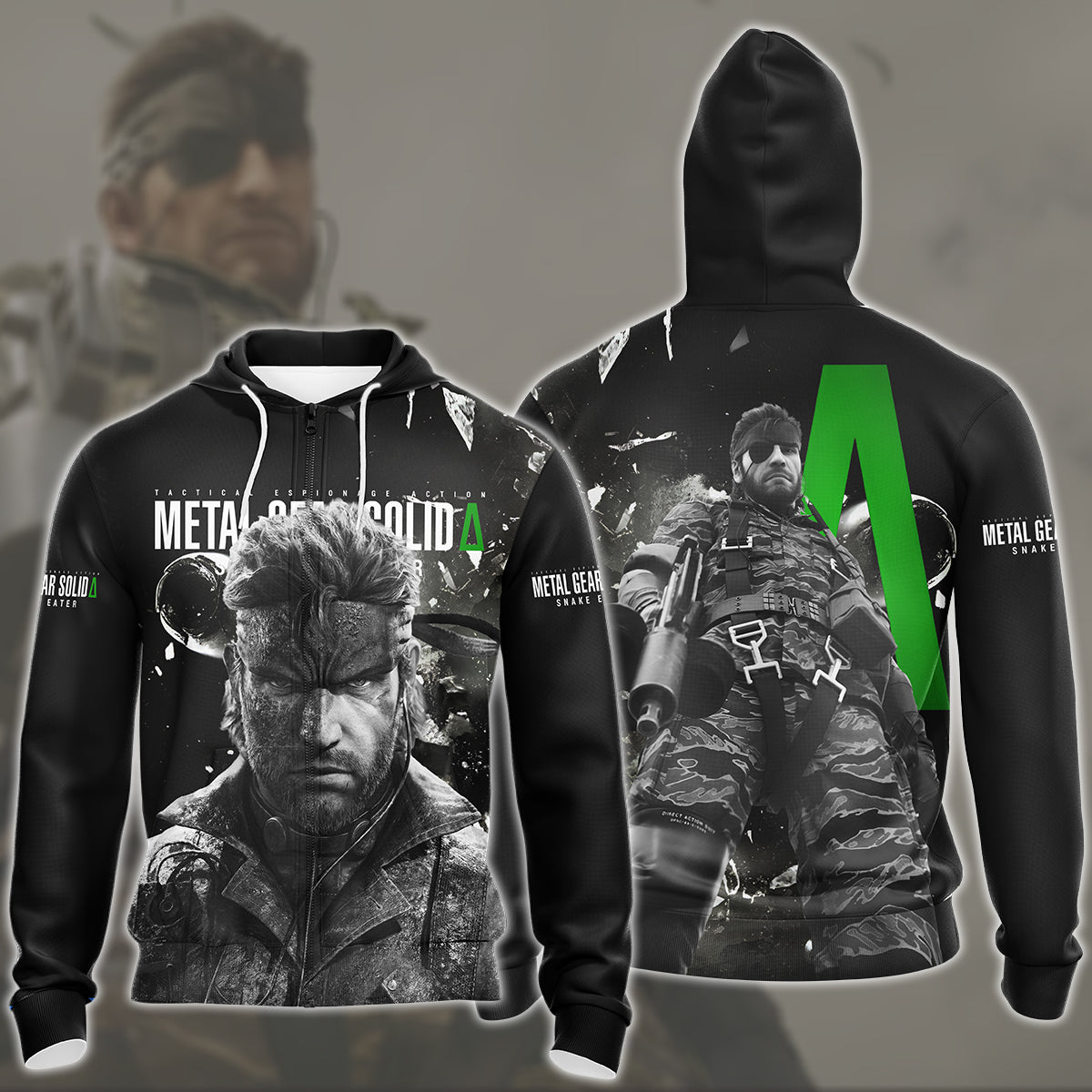 Metal Gear Solid: Snake Eater Video Game All Over Printed T-shirt Tank Top Zip Hoodie Pullover Hoodie Hawaiian Shirt Beach Shorts Joggers Zip Hoodie S