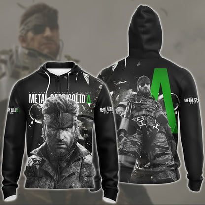 Metal Gear Solid: Snake Eater Video Game All Over Printed T-shirt Tank Top Zip Hoodie Pullover Hoodie Hawaiian Shirt Beach Shorts Joggers Zip Hoodie S