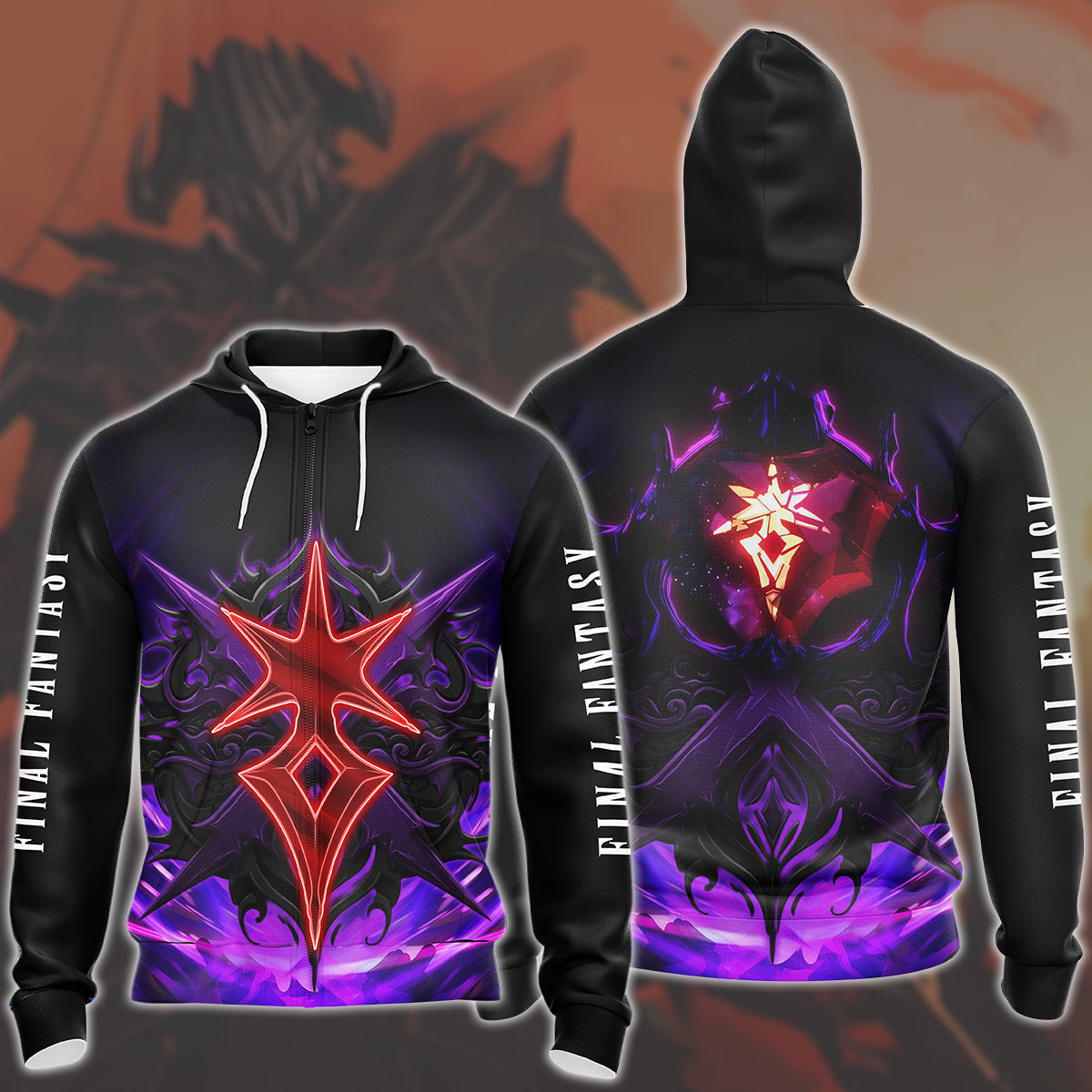 Final Fantasy Dark Knight Video Game All Over Printed T-shirt Tank Top Zip Hoodie Pullover Hoodie Hawaiian Shirt Beach Shorts Joggers Zip Hoodie S