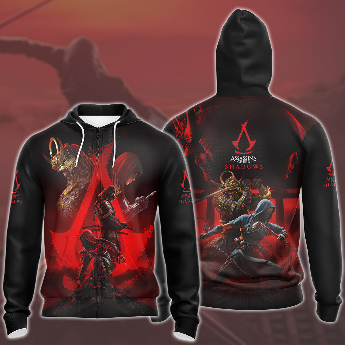 Assassin's Creed Shadows Video Game All Over Printed T-shirt Tank Top Zip Hoodie Pullover Hoodie Hawaiian Shirt Beach Shorts Joggers Zip Hoodie S