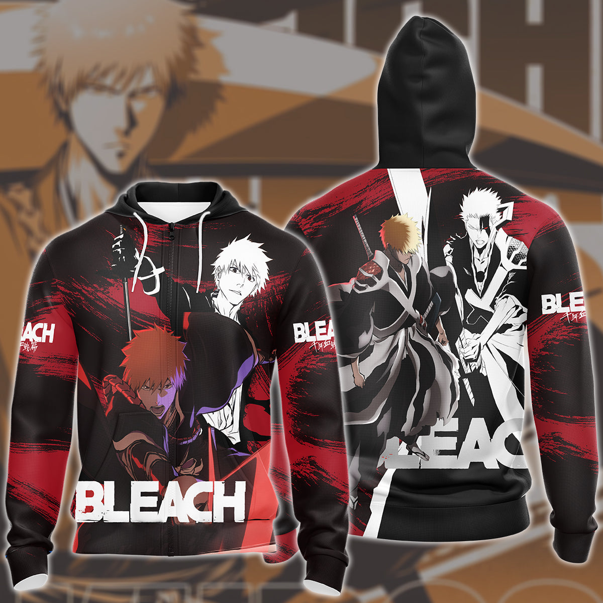 Bleach: Thousand-Year Blood War Manga Anime All Over Printed T-shirt Tank Top Zip Hoodie Pullover Hoodie Hawaiian Shirt Beach Shorts Joggers Zip Hoodie