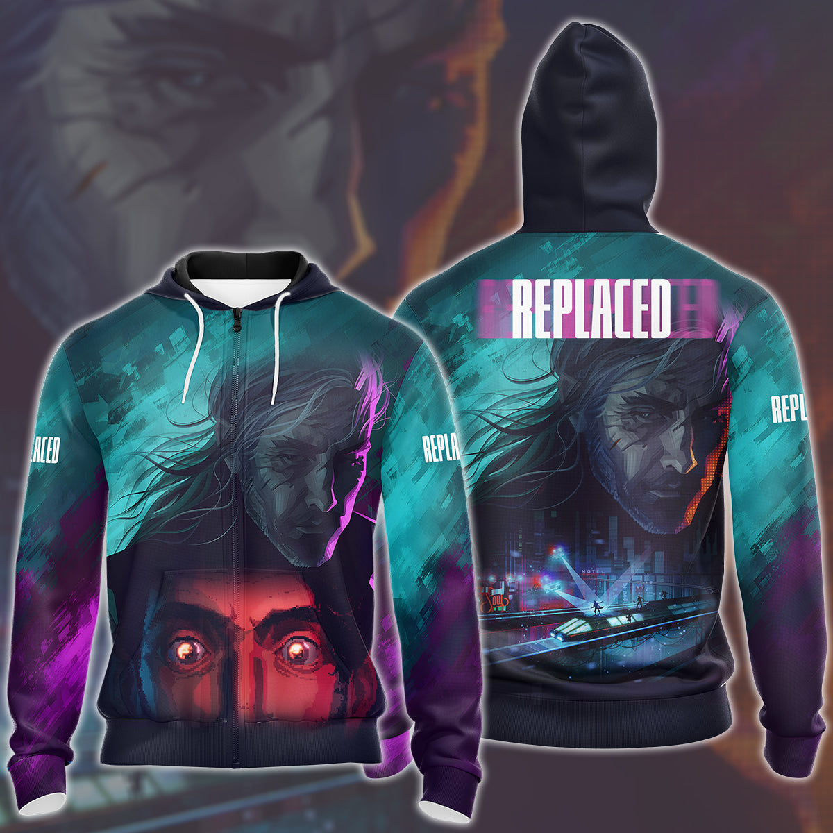REPLACED Video Game All Over Printed T-shirt Tank Top Zip Hoodie Pullover Hoodie Hawaiian Shirt Beach Shorts Joggers Zip Hoodie