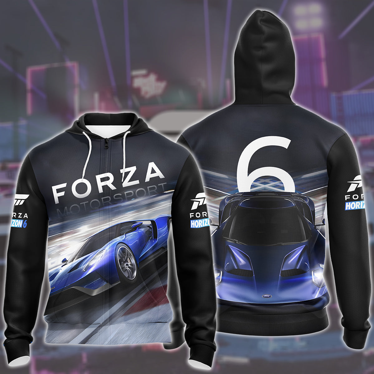 Forza Horizon 6 Video Game All Over Printed T-shirt Tank Top Zip Hoodie Pullover Hoodie Hawaiian Shirt Beach Shorts Joggers Zip Hoodie