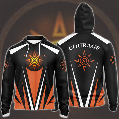 Digimon Crest Of Courage Video Game All Over Printed T-shirt Tank Top Zip Hoodie Pullover Hoodie Hawaiian Shirt Beach Shorts Joggers Zip Hoodie S