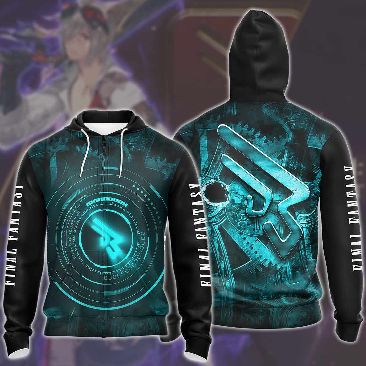 Final Fantasy Machinist Video Game All Over Printed T-shirt Tank Top Zip Hoodie Pullover Hoodie Hawaiian Shirt Beach Shorts Joggers Zip Hoodie S