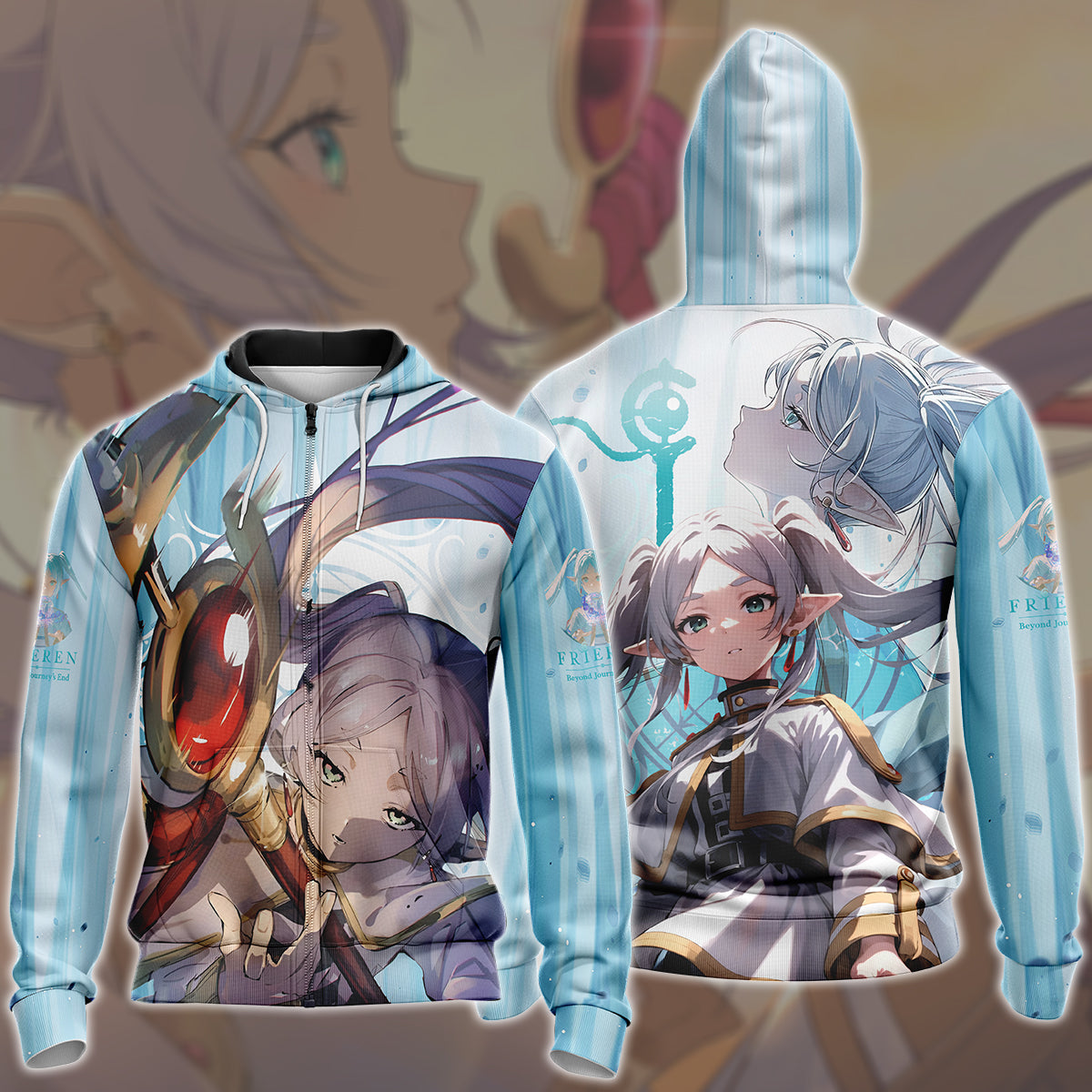 Frieren Anime Manga All Over Printed T-shirt Tank Top Zip Hoodie Pullover Hoodie Hawaiian Shirt Beach Shorts Joggers Zip Hoodie