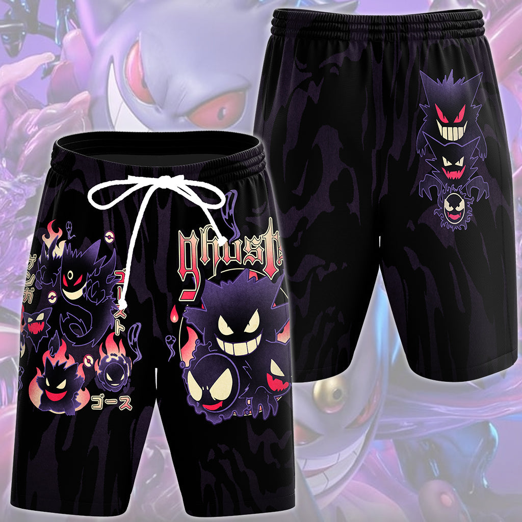 Pokemon Gengar Evolutions Anime Video Game All Over Printed T-shirt Tank Top Zip Hoodie Pullover Hoodie Hawaiian Shirt Beach Shorts Joggers Beach Shorts