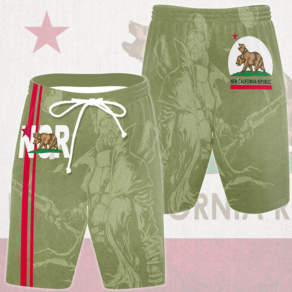 Fallout New California Republic (NCR) Video Game All Over Printed T-shirt Tank Top Zip Hoodie Pullover Hoodie Hawaiian Shirt Beach Shorts Joggers Beach Shorts