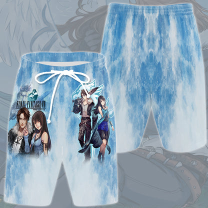 Final Fantasy Squall Leonhart & Rinoa Heartily Video Game All Over Printed T-shirt Tank Top Zip Hoodie Pullover Hoodie Hawaiian Shirt Beach Shorts Joggers Beach Shorts S