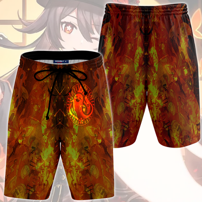 Genshin Impact Hu Tao Video Game All Over Printed T-shirt Tank Top Zip Hoodie Pullover Hoodie Hawaiian Shirt Beach Shorts Joggers Beach Shorts S 
