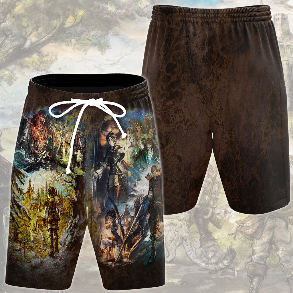 Octopath Traveler Zero Video Game All Over Printed T-shirt Tank Top Zip Hoodie Pullover Hoodie Hawaiian Shirt Beach Shorts Joggers Beach Shorts