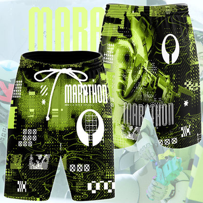 Marathon Video Game All Over Printed T-shirt Tank Top Zip Hoodie Pullover Hoodie Hawaiian Shirt Beach Shorts Joggers Beach Shorts