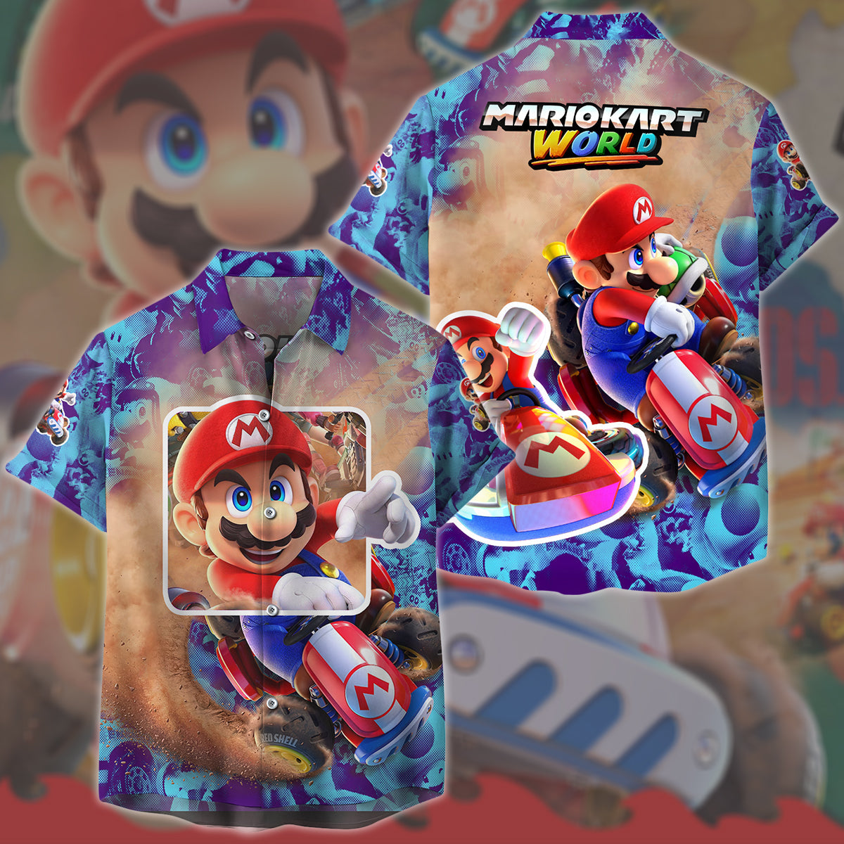 Mario Kart World Video Game All Over Printed T-shirt Tank Top Zip Hoodie Pullover Hoodie Hawaiian Shirt Beach Shorts Joggers Hawaiian Shirt S