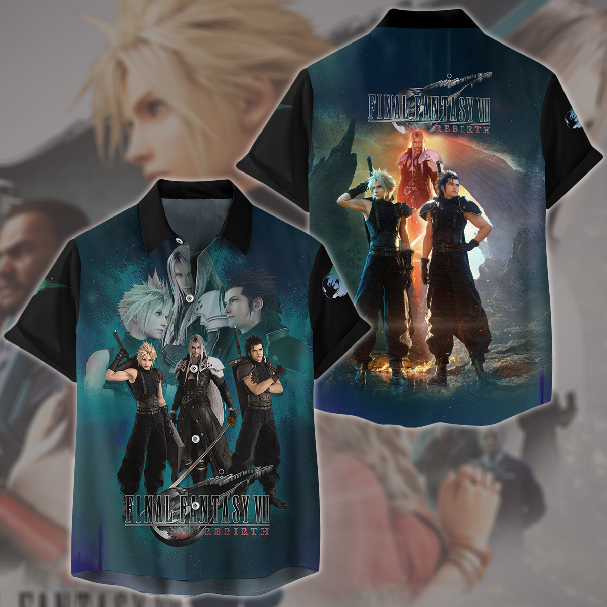 Final Fantasy 7 Rebirth Video Game All Over Printed T-shirt Tank Top Zip Hoodie Pullover Hoodie Hawaiian Shirt Beach Shorts Joggers Hawaiian Shirt S 