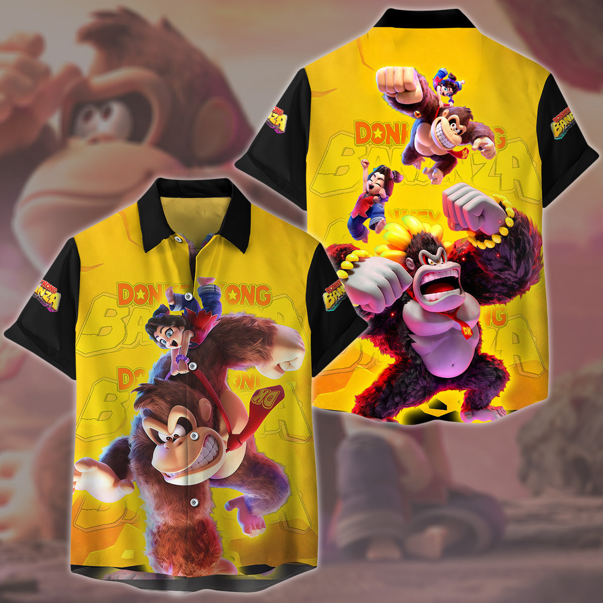 Donkey Kong Bananza Video Game All Over Printed T-shirt Tank Top Zip Hoodie Pullover Hoodie Hawaiian Shirt Beach Shorts Joggers Hawaiian Shirt S