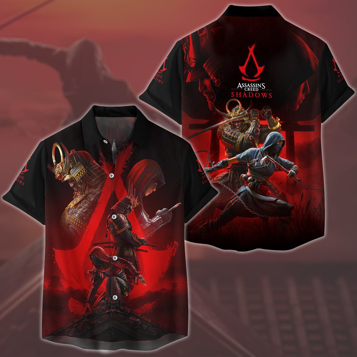 Assassin's Creed Shadows Video Game All Over Printed T-shirt Tank Top Zip Hoodie Pullover Hoodie Hawaiian Shirt Beach Shorts Joggers Hawaiian Shirt S