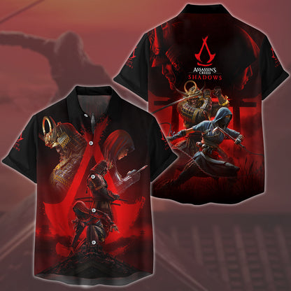 Assassin's Creed Shadows Video Game All Over Printed T-shirt Tank Top Zip Hoodie Pullover Hoodie Hawaiian Shirt Beach Shorts Joggers Hawaiian Shirt S