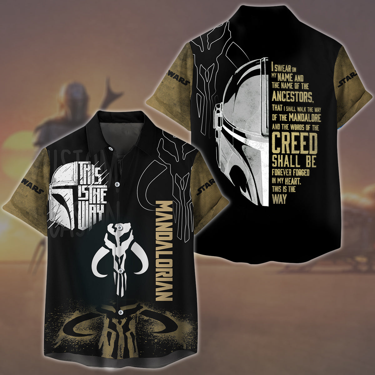 Star Wars The Mandalorian Creed Video Game All Over Printed T-shirt Tank Top Zip Hoodie Pullover Hoodie Hawaiian Shirt Beach Shorts Joggers Hawaiian Shirt