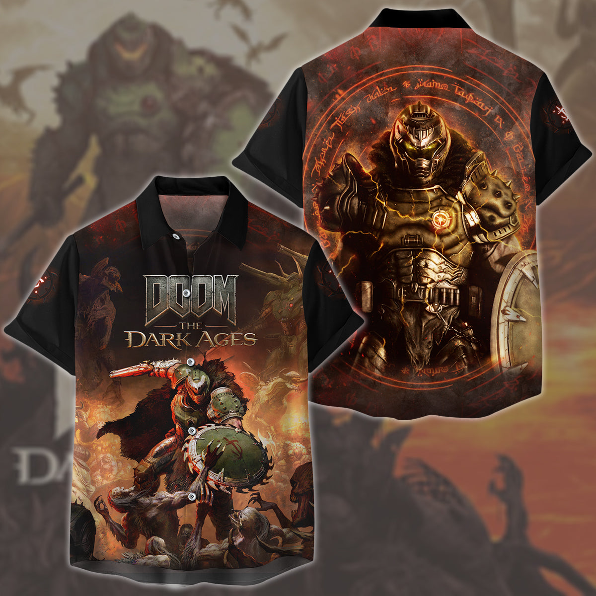 Doom: The Dark Ages Video Game All Over Printed T-shirt Tank Top Zip Hoodie Pullover Hoodie Hawaiian Shirt Beach Shorts Joggers Hawaiian Shirt S