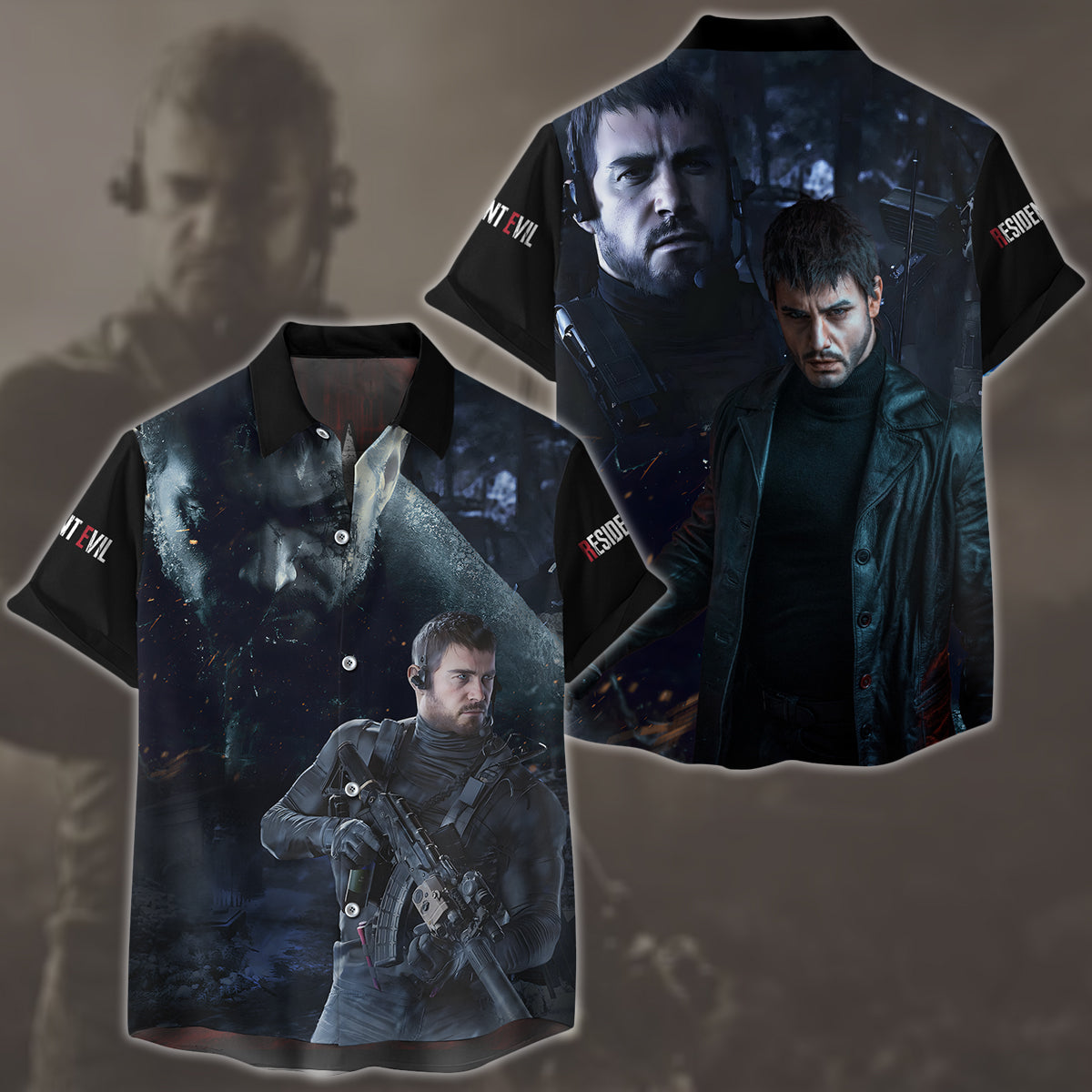 Resident Evil Chris Redfield Video Game All Over Printed T-shirt Tank Top Zip Hoodie Pullover Hoodie Hawaiian Shirt Beach Shorts Joggers Hawaiian Shirt