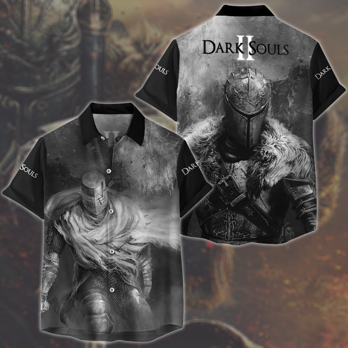 Dark Souls 2 Video Game All Over Printed T-shirt Tank Top Zip Hoodie Pullover Hoodie Hawaiian Shirt Beach Shorts Joggers Hawaiian Shirt S