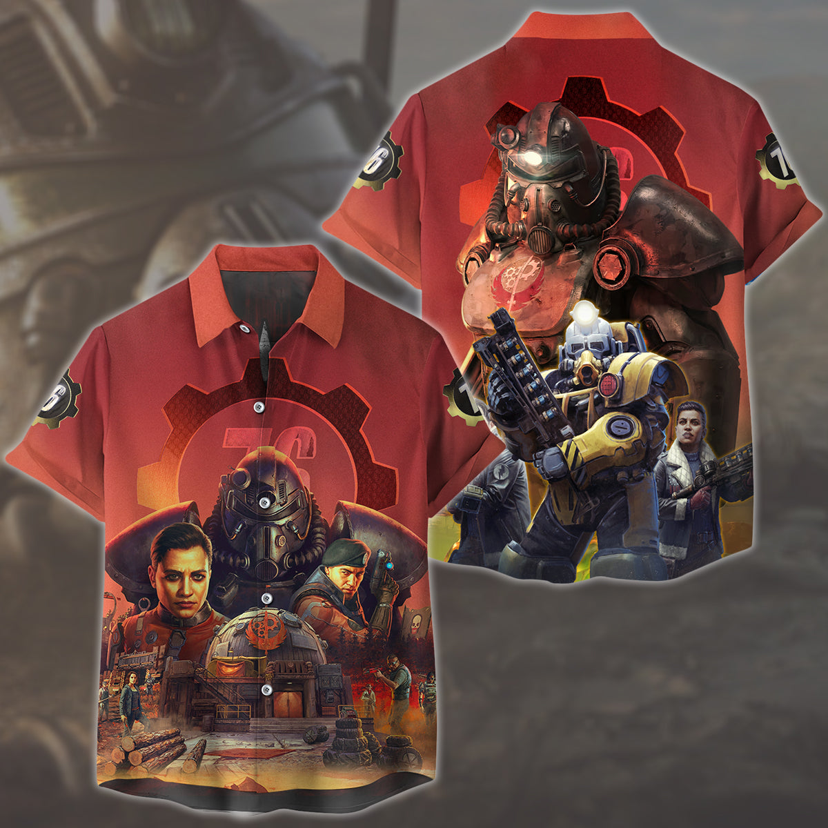 Fallout 76 Video Game All Over Printed T-shirt Tank Top Zip Hoodie Pullover Hoodie Hawaiian Shirt Beach Shorts Joggers Hawaiian Shirt